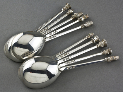 Silver Jubilee 16th Century Knop End Spoons (Set of 10) - Seal Tops, Lion Sejant, Maidenhead, Wrythen, Pudsey